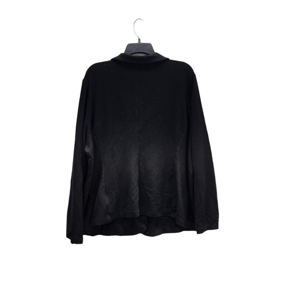 Tahari Women's Black Soft Knit Button Front Blazer Jacket Cardigan 2X Plus Size - Picture 2 of 9